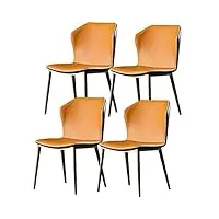 soydan lot de 4 chaises de salle à manger, chaises modernes en cuir microfibre pour cuisine, salon, chaise d'appoint avec pieds en cuivre antique, chaises de bureau en cuir résistant à l'eau (couleur
