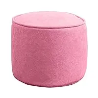 xunion pouf rond de couleur unie, respirant amovible lavable confort repose-pieds doux poufs pour salon petit espace(taille:40x40x30cm(16x16x12inch),couleur:rouge)