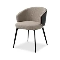 casa padrino chaise de salle à manger de luxe gris/noir 57 x 62 x h. 77 cm - chaise de cuisine avec accoudoirs - meubles de salle à manger - meubles de luxe - qualité de luxe