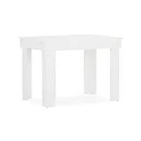 homestyle4u 2648 table à manger pratique en bois blanc 90 x 60 cm table de salle à manger massive table de salon 2 personnes