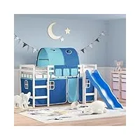 beds & bed frames lit mezzanine pour enfant avec tunnel bleu 90 x 200 cm