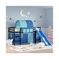 beds & bed frames lit mezzanine pour enfant avec tunnel bleu 80 x 200 cm
