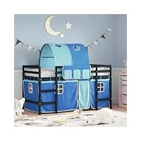 beds & bed frames lit mezzanine pour enfant avec tunnel bleu 80 x 200 cm bois massif meuble en pin