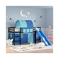 beds & bed frames lit mezzanine pour enfant avec tunnel bleu 90 x 190 cm
