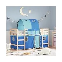 beds & bed frames lit mezzanine pour enfant avec tunnel bleu 90 x 200 cm