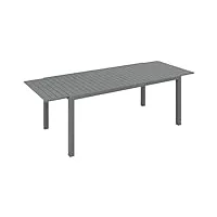 outsunny table de jardin extensible table tables à manger de patio en aluminium rectangulaire pour 6-8 personnes, charge max. 50kg, dim. 180/240l x 94l x 73h cm, gris foncé