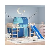 raugaj beds & bed frames lit mezzanine pour enfant avec tunnel bleu 90 x 200 cm