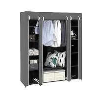 homewell armoire de rangement, placard en tissu avec une grille de rangement et une zone de suspension,armoire portable adaptée à la chambre, salon