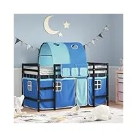raugaj beds & bed frames lit mezzanine pour enfant avec tunnel bleu 90 x 200 cm