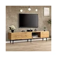 merax meuble tv bas avec led - en bois - 175 x 31 x 41 cm