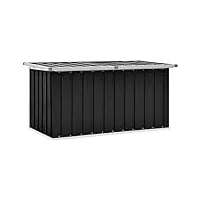 ikayaa boîte de rangement extérieur coffre de stockage jardin coffre de rangement extérieur pour maison camping terrasse piscine-anthracite-129 x 67 x 65 cm