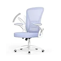 naspaluro chaise bureau avec accoudoir réglable, fauteuil ergonomique en maille respirante avec soutien lombaire, dossier inclinable et hauteur réglable, roulette pivotant à 360°, pourpre