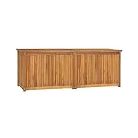 fozicv coffre de jardin marron 150 x 50 x 55 cm en teck massif - banc de terrasse - boîte de rangement - boîte de rangement - boîte de rangement en bois - grande boîte de rangement pour meubles de
