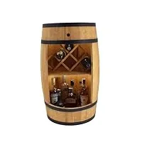 creative cooper baril avec support à vin - casier à vin led - tonneau en bois - 80 x 50 cm - décoration rustique - armoire à vin - marron clair, 2_pd_led_#_