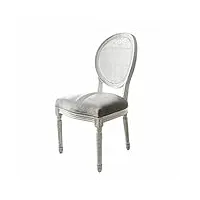 loberon chaise danube, bois de chêne, mousse, polyester, h/l/p env. 101/50/61 cm - blanc/gris