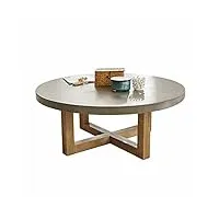 loberon® table basse loudon, gris/marron, bois d'acacia, béton, h x Ø env. 40/100 cm, gris/marron