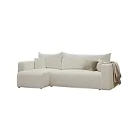 grekpol canapé-lit d'angle, en tissu, avec fonction convertible et tiroir de lit, universel, motif de sable baltimore