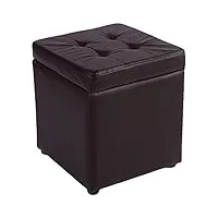 rywcbil tabouret similicuir repose-pieds rangement pouf pouf banquette,cube avec charnière top organizer box pouf chest single seat(taille:30x30x35cm(12x12x14inch),couleur:b.rown)