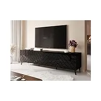 best mobilier - chloe - meuble tv - 200 cm - style contemporain - noir