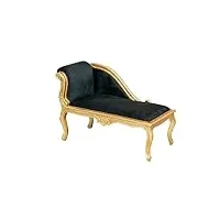 biscottini fauteuil relax paolina l94xpr48xh68 velours noir - canapé 2 places - fauteuil lit - fauteuil salon chaiselong - fauteuils salon