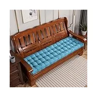 coussin de banc de jardin épais 8cm 2/3 places, coussin de banc rectangle 100/110cm coton pour chaise swing sofa intérieur extérieur (100x50cm,bleu)