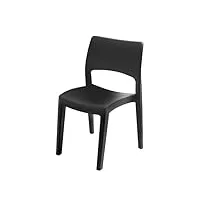dmora - chaise d'extérieur tropea, chaise pour table à manger, fauteuil d'extérieur, siège de jardin, 100% made in italy, 50x51h82 cm, anthracite