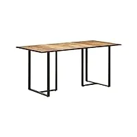 table de cuisine et salle à manger table à manger 160 cm meuble en bois de manguier brut