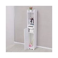 lunicasha armoire de salle de bain, étroite, meuble de rangement latéral avec tiroir, meuble de salle de bain, 20 x 80 cm, blanc