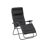 lafuma fauteuil relax rembourré gravité zéro rsx clip aircomfort® noir acier