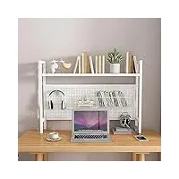bibliothèque de bureau pour bureau d'ordinateur – bibliothèque de bureau réglable en bois et métal, étagère de bureau pour ordinateur, étagère de rangement ouverte autoportante pour bureau, maison,