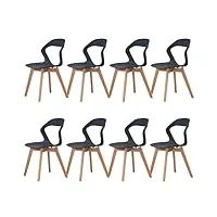 grobkau chaises salle manger, lot 8 de chaises salle à manger, chaise de scandinaves, chaise de cuisine, pieds en bois de hêtre massif, salle à manger, chaise de salon - noir