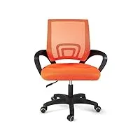 sunmme chaise de bureau chaise pivotante ergonomique chaise de bureau en maille chaise pivotante à dossier haut en cuir chaise de travail chaise de jeu chaise (couleur: noir 1) (orange a)