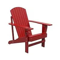 outsunny fauteuil de jardin adirondack grand confort porte-gobelet intégré bois de sapin traité peint rouge