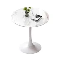 ljxiioo table à manger ronde, table de cuisine tulipe moderne, avec socle en métal, table de loisirs du milieu du siècle, pour petits endroits, salle à manger, salon, café,a,80cm