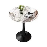 ljxiioo table à manger ronde, table de cuisine tulipe moderne, avec socle en métal, table de loisirs du milieu du siècle, pour petits endroits, salle à manger, salon, café,b,60cm