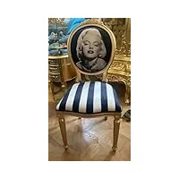 casa padrino chaise de salle à manger baroque marilyn monroe avec rayures