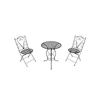 axi eloise table et chaise bistrot, 2 chaises 1 table, ensemble bistro extérieur imprimé gris - salon de jardin bistrot, table bistrot mosaique pour jardin/balcon/terrasse