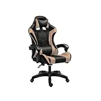 game gt extreme chaise de bureau de gaming en cuir écologique noir et beige