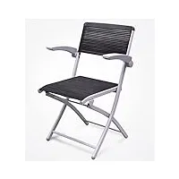 chaises chaise de bureau chaise pliante chaises de salle à manger confortables en sangle en caoutchouc chaise avec accoudoirs réglables (couleur: noir) (noir)