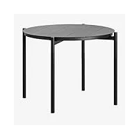 sklum table de jardin ronde en aluminium (Ø109 cm) elton noir de carbone