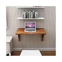 usmask table murale pliante à double support, table de travail en bois de pin, table déroulante, table de cuisine, table à manger, bureau d'ordinateur, table d'étude, table d'appoint