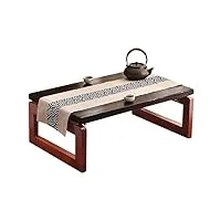 table basse pliable en bois massif, table basse vintage pour s'asseoir sur le sol, table japonaise pliante portable, table kotatsu, table de salle à manger, table d'autel (35,5 x 19,7 x 11,8 pouces,