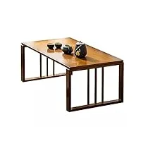 table basse pliante en bambou, table à thé de ferme, table basse pour s'asseoir sur le sol, table de sol japonaise portable, table basse pliable, table kotatsu (39,3 x 16,5 x 13 pouces, natral)