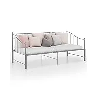 rantry canapé-lit extensible - lit d'appoint - lit d'appoint - lit d'appoint - lit fonctionnel - canapé-lit pour chambre d'amis, salon - gris métal - 90 x 200 cm #d