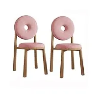 tyewmiy chaise rose chaise de salle à manger en forme de beignet, chaise de maquillage à dossier simple, chaise en laine d'agneau for chambre à coucher chaises de salle à manger (color : b)