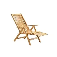 bsdpnarhz chaise pliante balcon chaise de loisirs pour personnes âgées, pause déjeuner, dossier siesta, chaise longue en bambou(color:walnut)