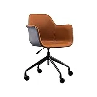broand chaise de bureau ergonomique en simili cuir avec accoudoirs, chaise d'ordinateur réglable pour le bureau, la maison et la chambre