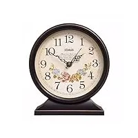 horloges de cheminée marron, à piles, horloge de bureau antique, mouvement à quartz, fonctionnement silencieux, adaptées à la décoration de cheminée/bureau