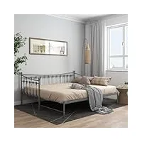 générique cadre de canapé-lit extensible gris métal 90x200 cm,meubles,lits & accessoires,lits & cadres de lit,26.1 kg,gris,324760