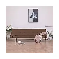 barash canapé-lit avec deux oreillers marron polyester,lit banquette,fauteuil convertible lit,housse de canapé extensible